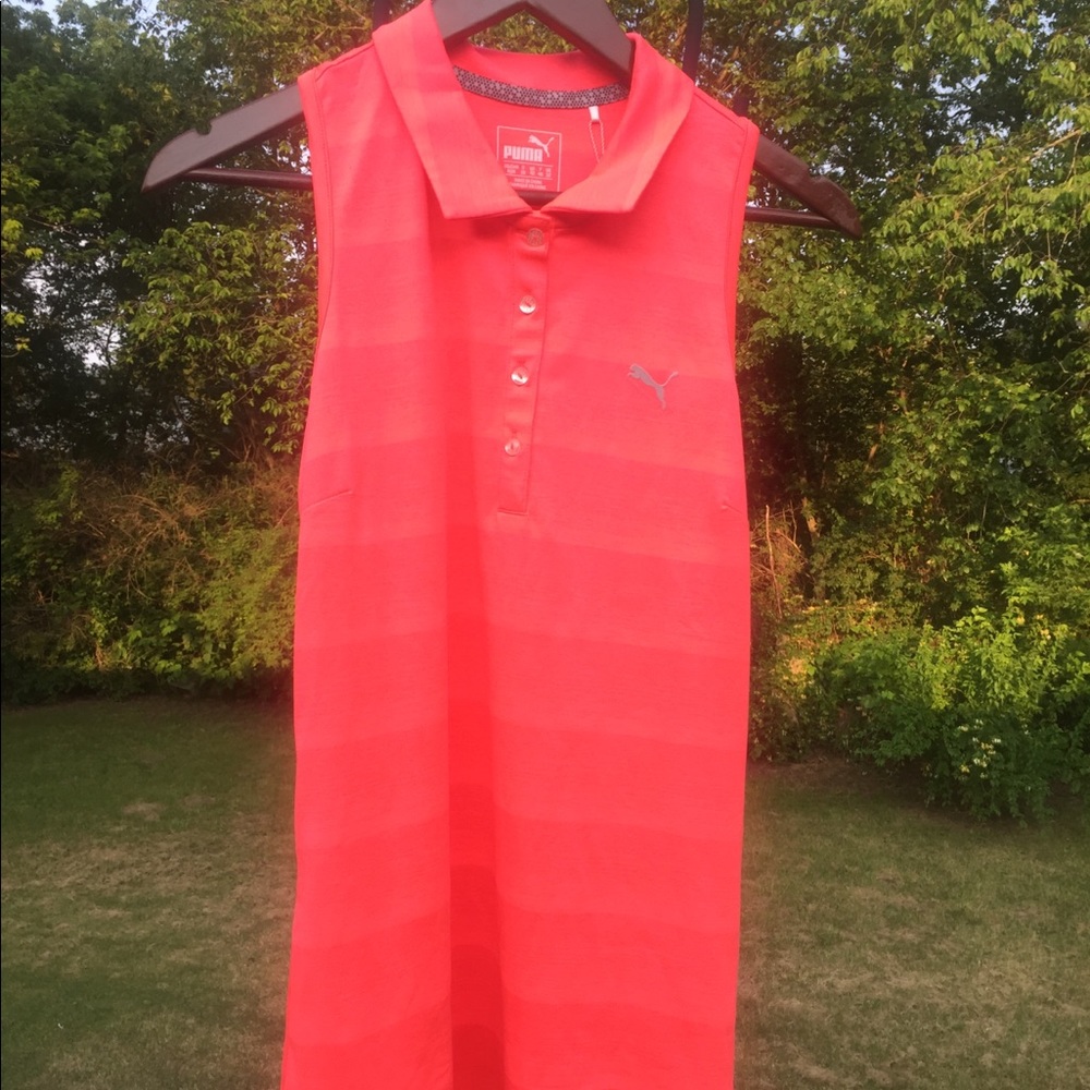 Puma Athletic Polo Style Sleeveless Cut-Off Shirt